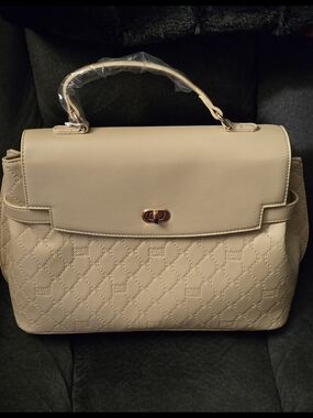 Cavalli Class NWT Beige Quilted Top Satchel And Dust Bag